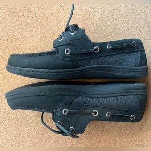 Sperry Black Leather Boat Shoes size 7 women’s